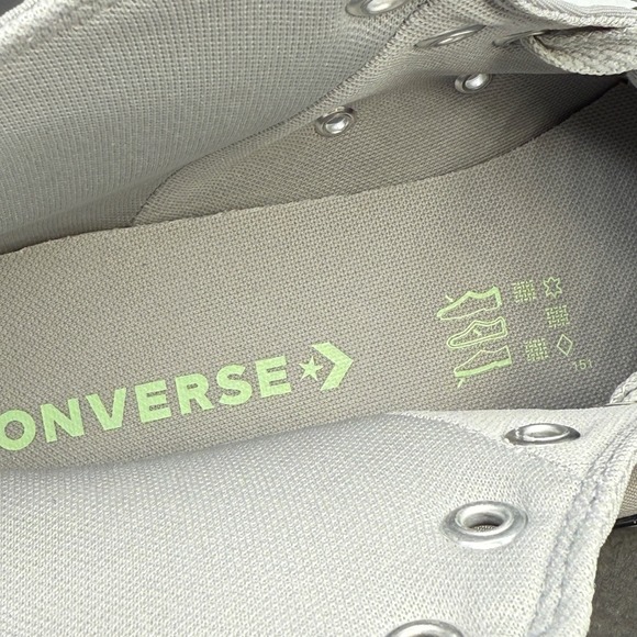 Converse Men's 12 Sneakers Grey Sour Glow Polyester Suede CTAS Hi Chucks A10497F - Picture 9 of 13